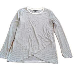 Banana Republic Cream Striped Layered Look Tunic Shirt Size Medium. EUC